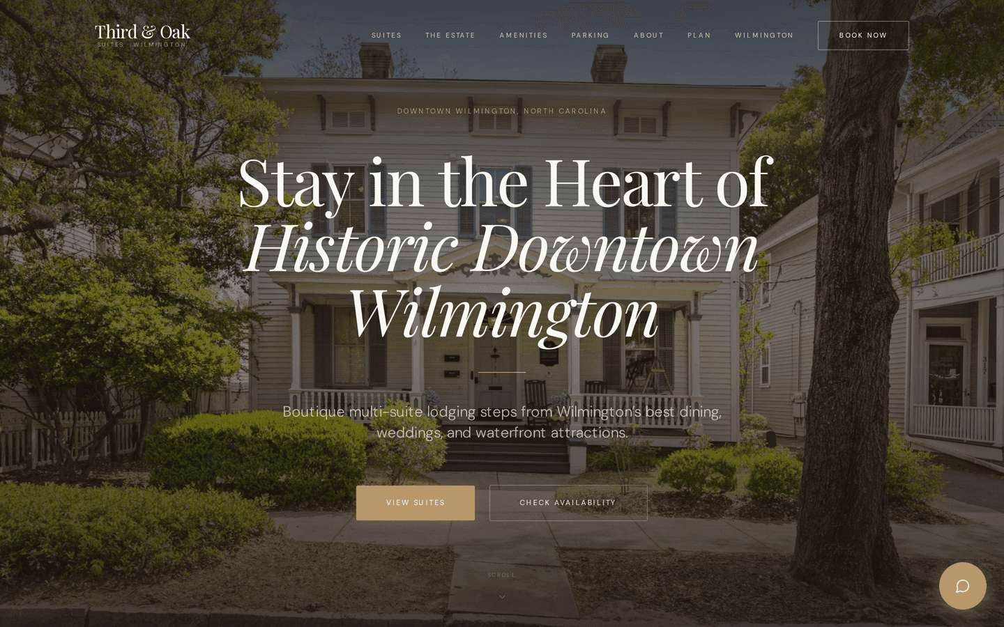 Third & Oak Suites website hero screenshot