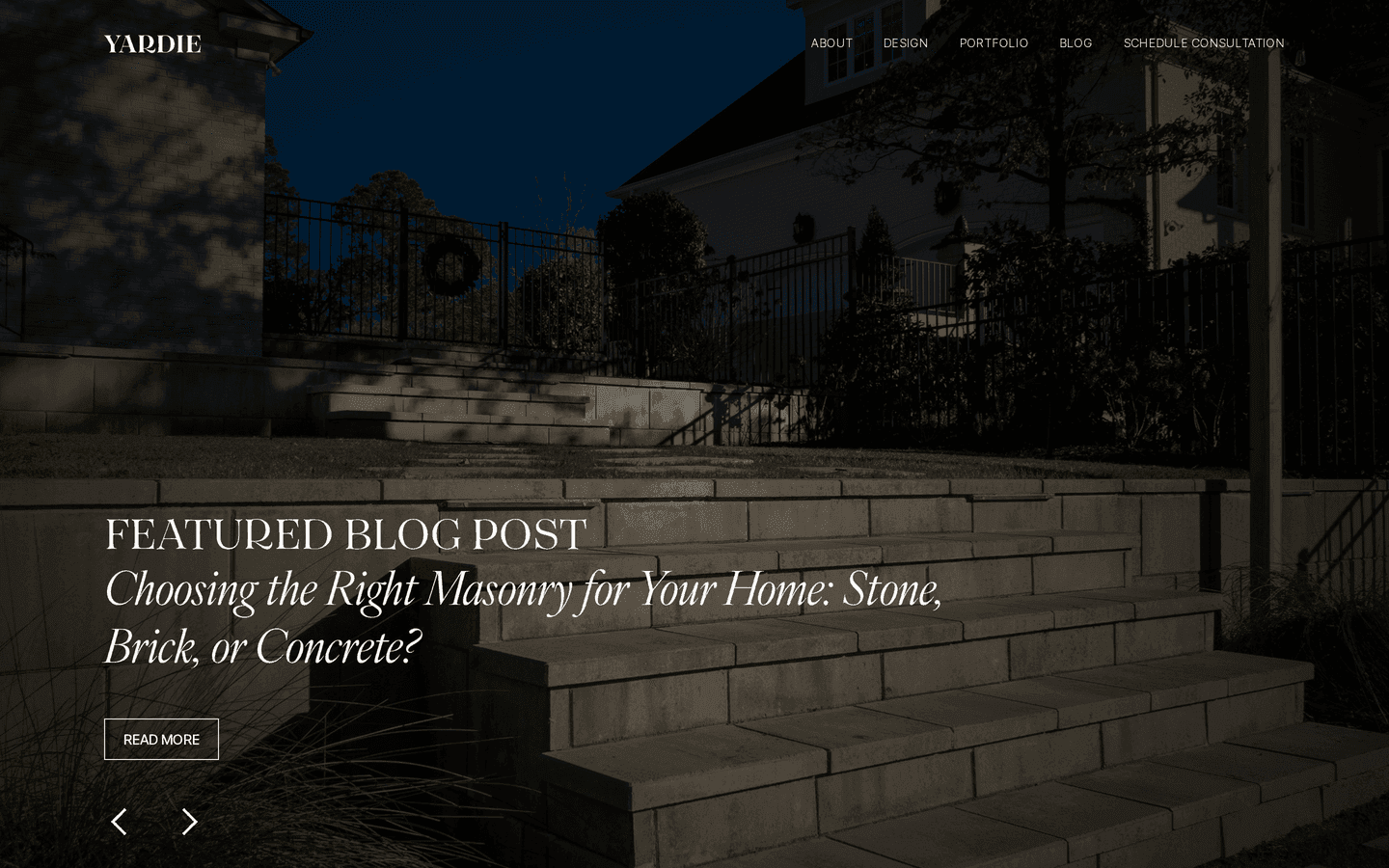 Yardie Design website hero screenshot